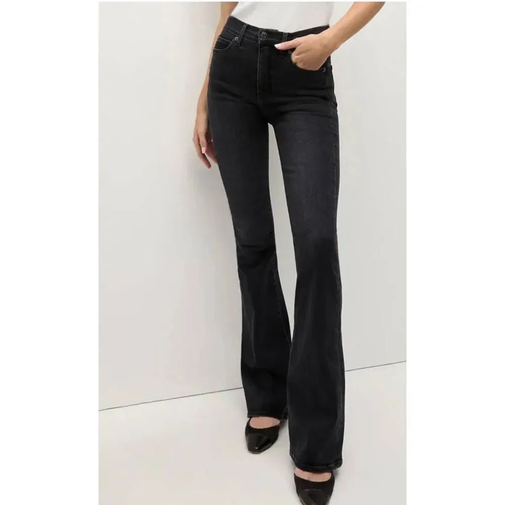 VERONICA BEARD BEVERLY high rise SKINNY FLARE in black sz 31